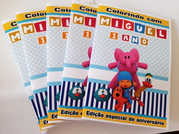 Livro de Colorir Personalizado - 16 Páginas - Pocoyo