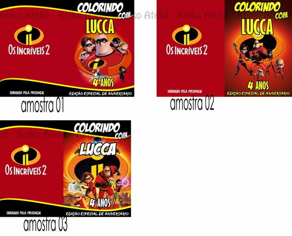 Livro de Colorir Personalizado - 16 Páginas - os Incríveis