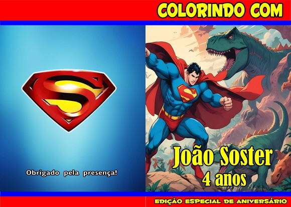 Livro de Colorir Personalizado - 16 Páginas - Superman
