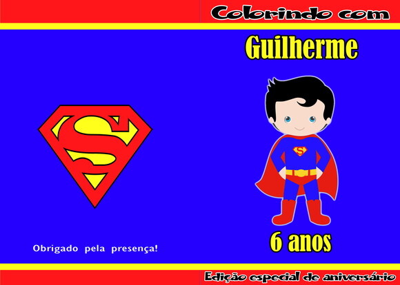 Livro de Colorir Personalizado - 16 Páginas - Superman