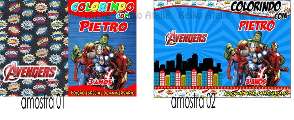 Livro de Colorir Personalizado - 16 Páginas - Vingadores