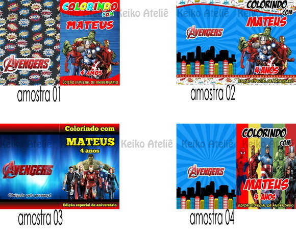 Livro de Colorir Personalizado - 16 Páginas - Vingadores