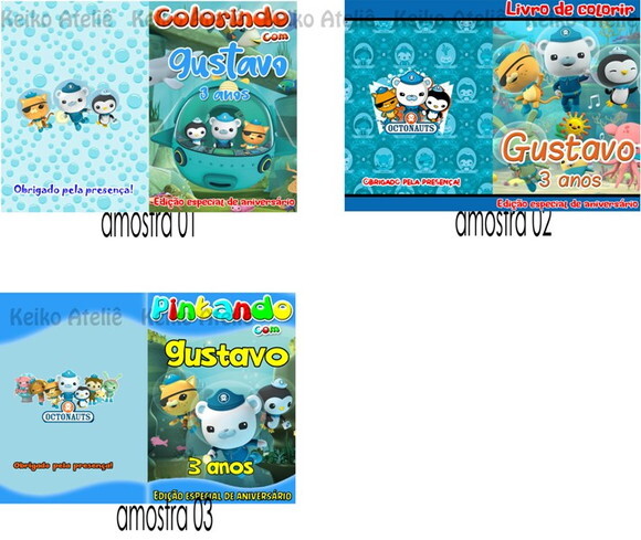 Livro de Colorir Personalizado - 16 Páginas -octonautas