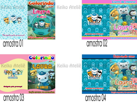Livro de Colorir Personalizado - 16 Páginas -octonautas