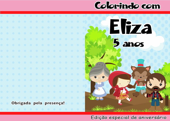 Livro de Colorir Personalizado - Chapeuzinho Vermelho