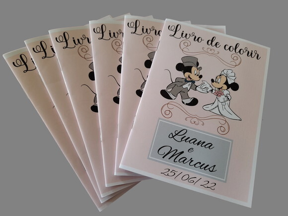Livro de Colorir Personalizado Casamento - Mickey e Minnie