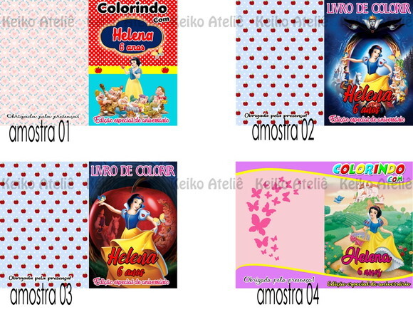 Livro de Colorir Personalizado-16 Páginas - Branca de Neve