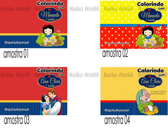 Livro de Colorir Personalizado-16 Páginas - Branca de Neve