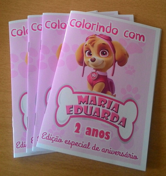 Livro de Colorir Personalizado-patrulha Canina Rosa