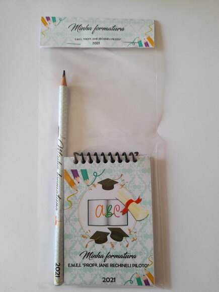Bloquinho 10x7 cm e Lápis Personalizado