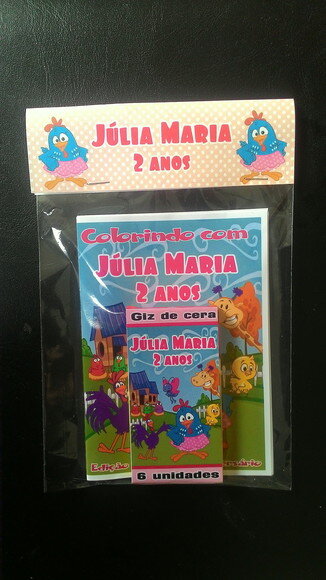 Livro de Colorir com Giz de Cera - Galinha Pintadinha