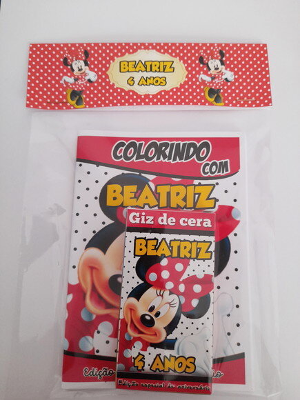 Livro de Colorir com Giz de Cera-16 Páginas - Minnie