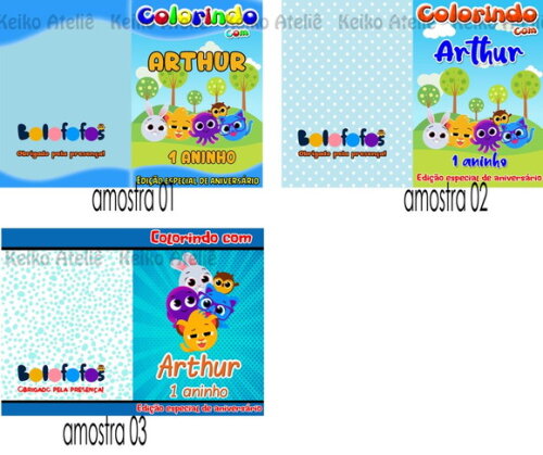 Livro de Colorir com Giz de Cera-bolofofos