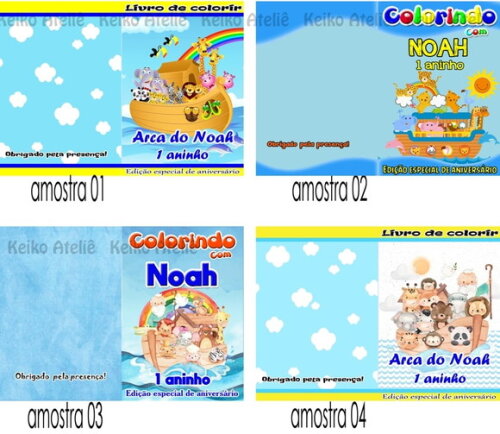 Livro de Colorir Personalizado - 16 Páginas - Arca de Noé