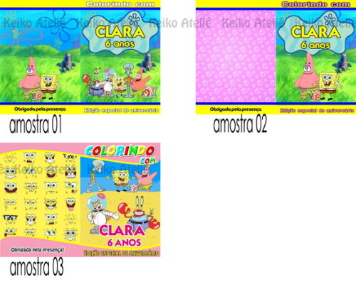 Livro de Colorir Personalizado - 16 Páginas - Bob Esponja