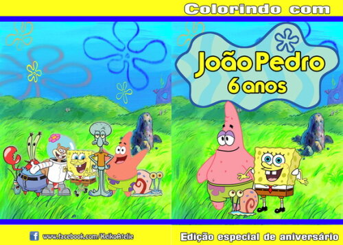 Livro de Colorir Personalizado - 16 Páginas - Bob Esponja