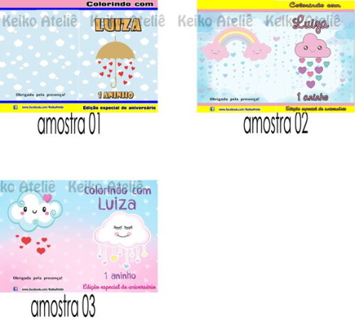 Livro de Colorir Personalizado - 16 Páginas - Chuva de Amor