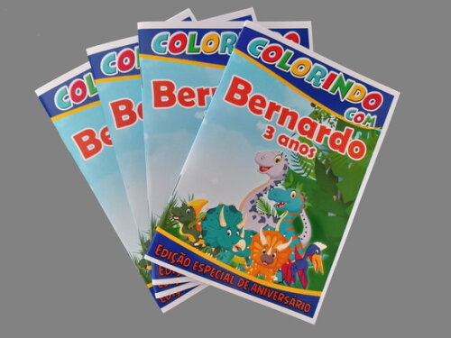 Livro de Colorir Personalizado - 16 Páginas - Dinossauro