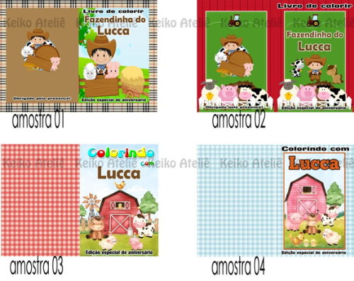 Livro de Colorir Personalizado - 16 Páginas - Fazendinha