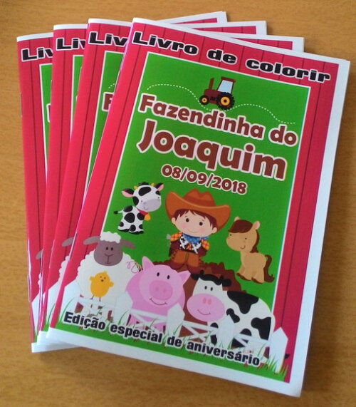 Livro de Colorir Personalizado - 16 Páginas - Fazendinha