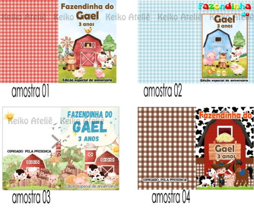 Livro de Colorir Personalizado - 16 Páginas - Fazendinha