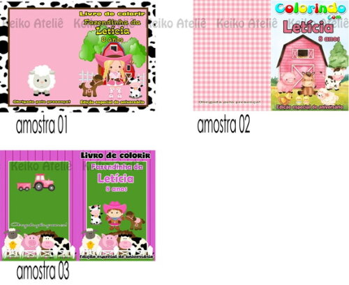 Livro de Colorir Personalizado - 16 Páginas - Fazendinha