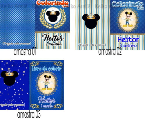 Livro de Colorir Personalizado - 16 Páginas - Mickey