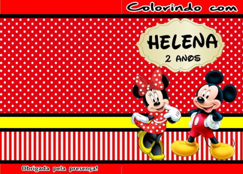 Livro de Colorir Personalizado - 16 Páginas - Mickey