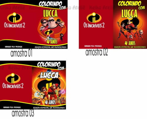 Livro de Colorir Personalizado - 16 Páginas - os Incríveis