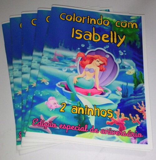 Livro de Colorir Personalizado - 16 Páginas - Pequena Sereia