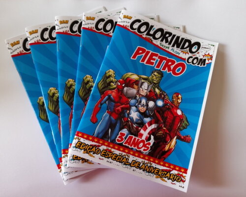 Livro de Colorir Personalizado - 16 Páginas - Vingadores
