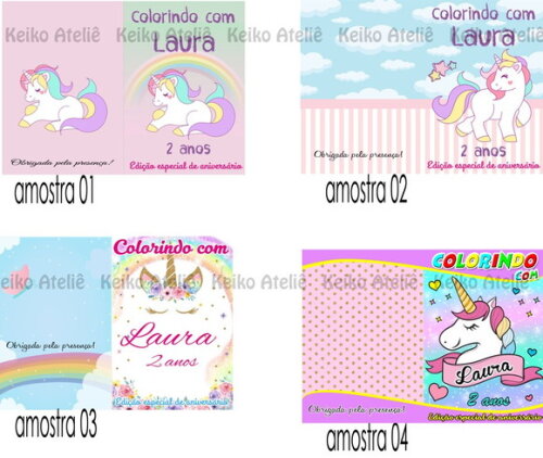 Livro de Colorir Personalizado - 16 Páginas - Unicórnio