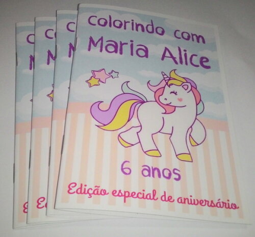 Livro de Colorir Personalizado - 16 Páginas - Unicórnio