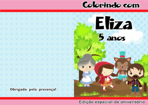Livro de Colorir Personalizado - Chapeuzinho Vermelho