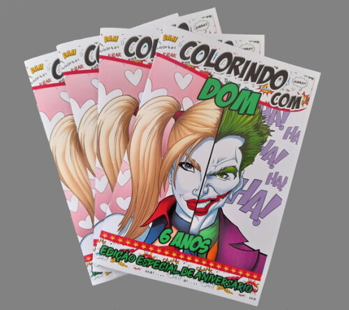 Livro de Colorir Personalizado - Coringa e Arlequina