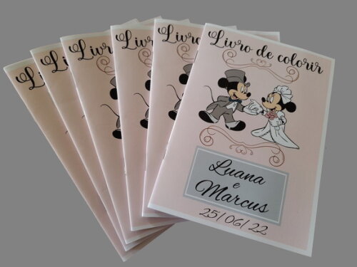 Livro de Colorir Personalizado Casamento - Mickey e Minnie