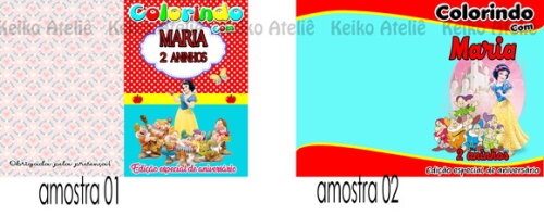 Livro de Colorir Personalizado-16 Páginas - Branca de Neve
