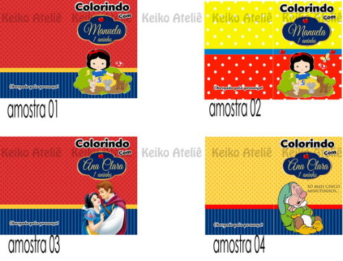 Livro de Colorir Personalizado-16 Páginas - Branca de Neve