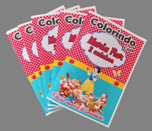 Livro de Colorir Personalizado-16 Páginas - Branca de Neve