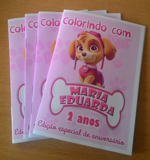 Livro de Colorir Personalizado-patrulha Canina Rosa