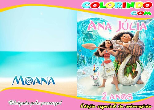 Livro de Colorir Personalizado - 16 Páginas - Moana