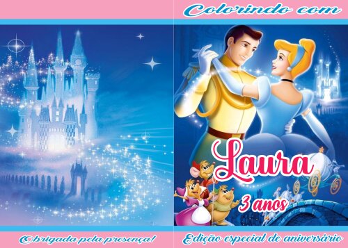 Livro de Colorir Personalizado - 16 Páginas - Cinderela