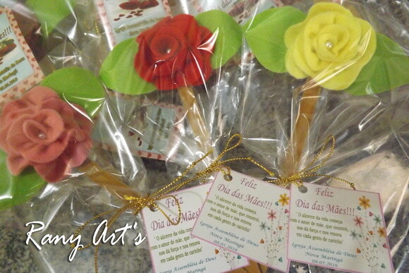 20 Lixas Decoradas c/ Flor de Feltro e P