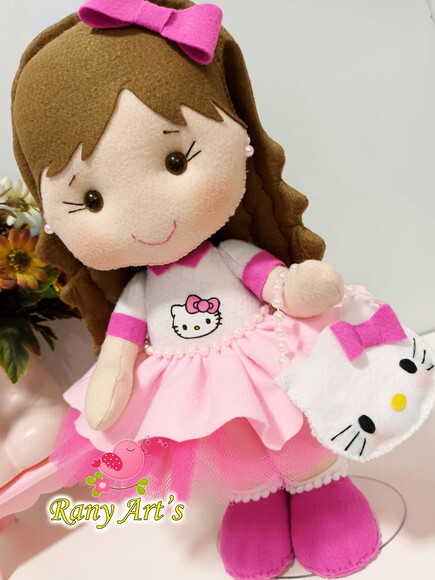 Boneca de Gatinha 30cm Menina Hellokit