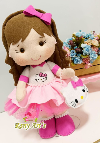Boneca de Gatinha 30cm Menina Hellokit