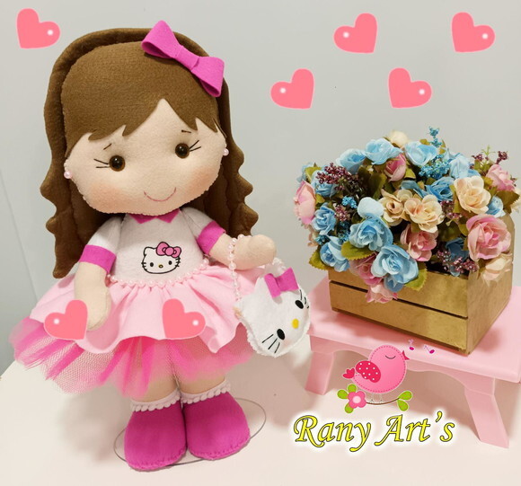 Boneca de Gatinha 30cm Menina Hellokit