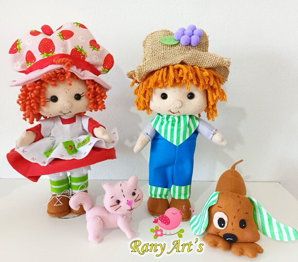Boneca Moranguinho e Boneco Limãozinho 30m