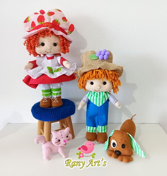 Boneca Moranguinho e Boneco Limãozinho 30m