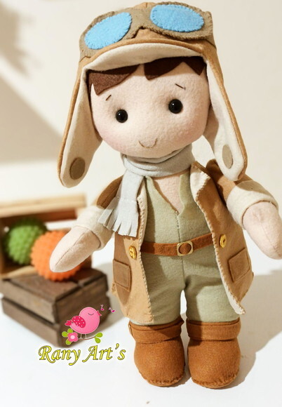 Boneco Aviador 30cm - Menino Baloeiro