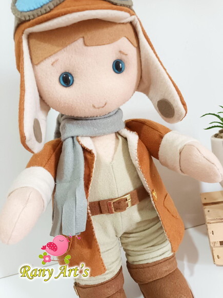 Boneco Aviador 30cm - Menino Baloeiro